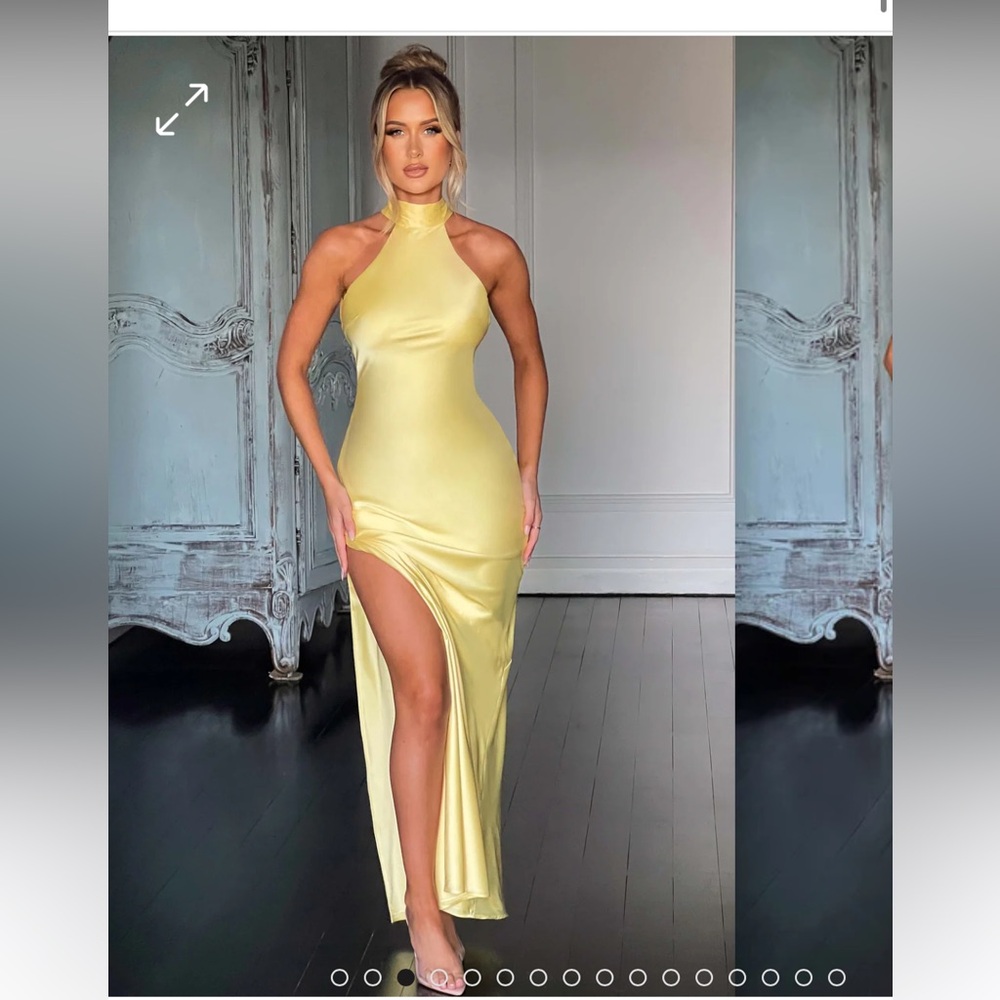 Etta Yellow Halter Maxi Dress